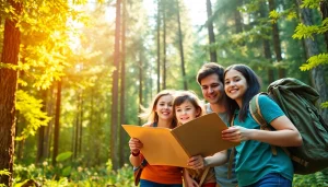 Explore nature with a family adventure at https://fernweh-abenteuer.de, discovering treasures in the forest.