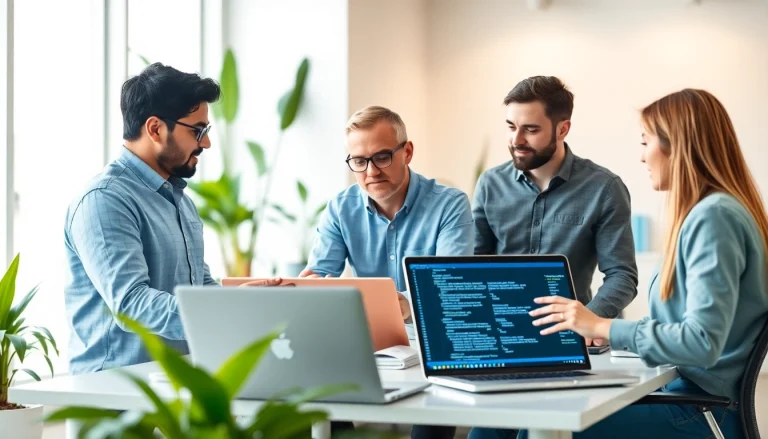 Hire .Net developers showcasing their expertise in a collaborative workspace, enhancing productivity.