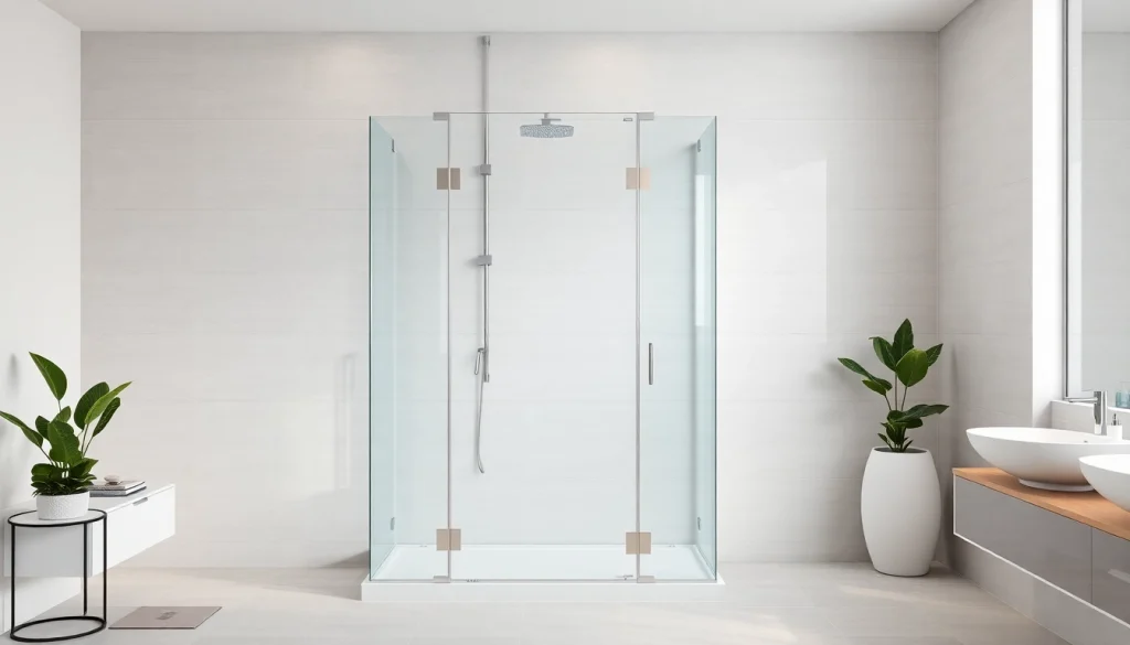 Duschkabine 90x90 in einem modernen Badezimmer mit eleganter Gestaltung und warmem Licht.