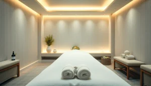 출장안마 therapy room with calming ambiance and luxurious decor.