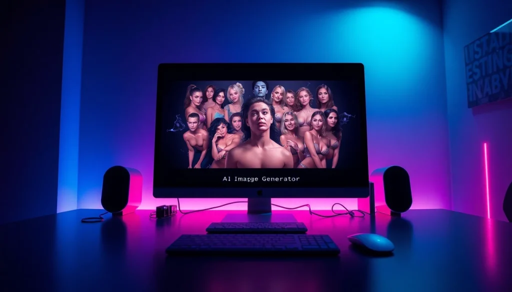 NSFW AI interface showcasing advanced image generation technology in an engaging digital workspace