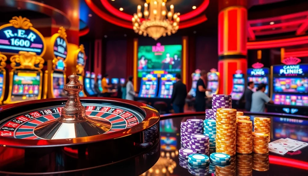 Experience thrilling gameplay with rr88 gratis at an upscale casino featuring roulette and poker chips.