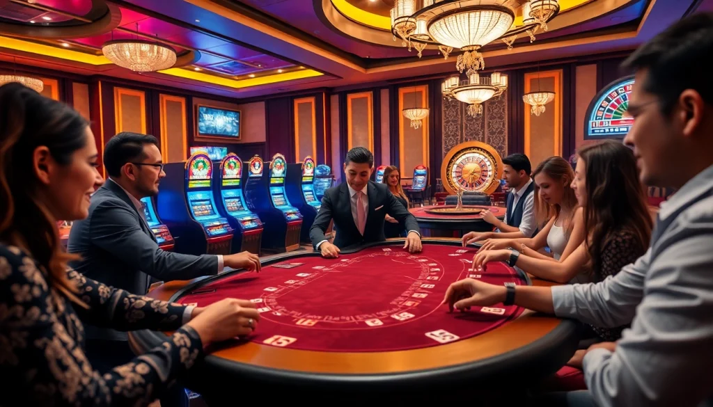 Experience high-stakes action at 98win com with thrilled players at a blackjack table.