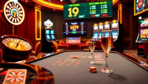 Engaging casino atmosphere at https://i9bett.cn.com/ with roulette wheel and vibrant slot machines.