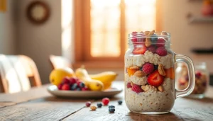 Enjoy a nutritious breakfast with https://masonjarbreakfast.com featuring vibrant layered mason jar oats.