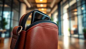 Handy Tasche abschließbar in modernen Farben, die ausgezeichnete Sicherheit bietet.