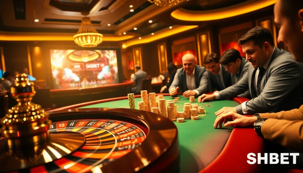 Experience the thrill of SHBET casino gaming with vibrant poker action and roulette excitement.