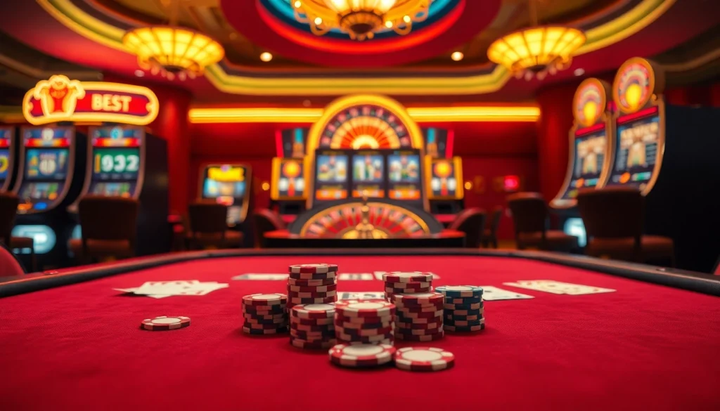 Enjoy thrilling gameplay with trang chủ thabet, featuring vibrant casino tables and poker scenarios.