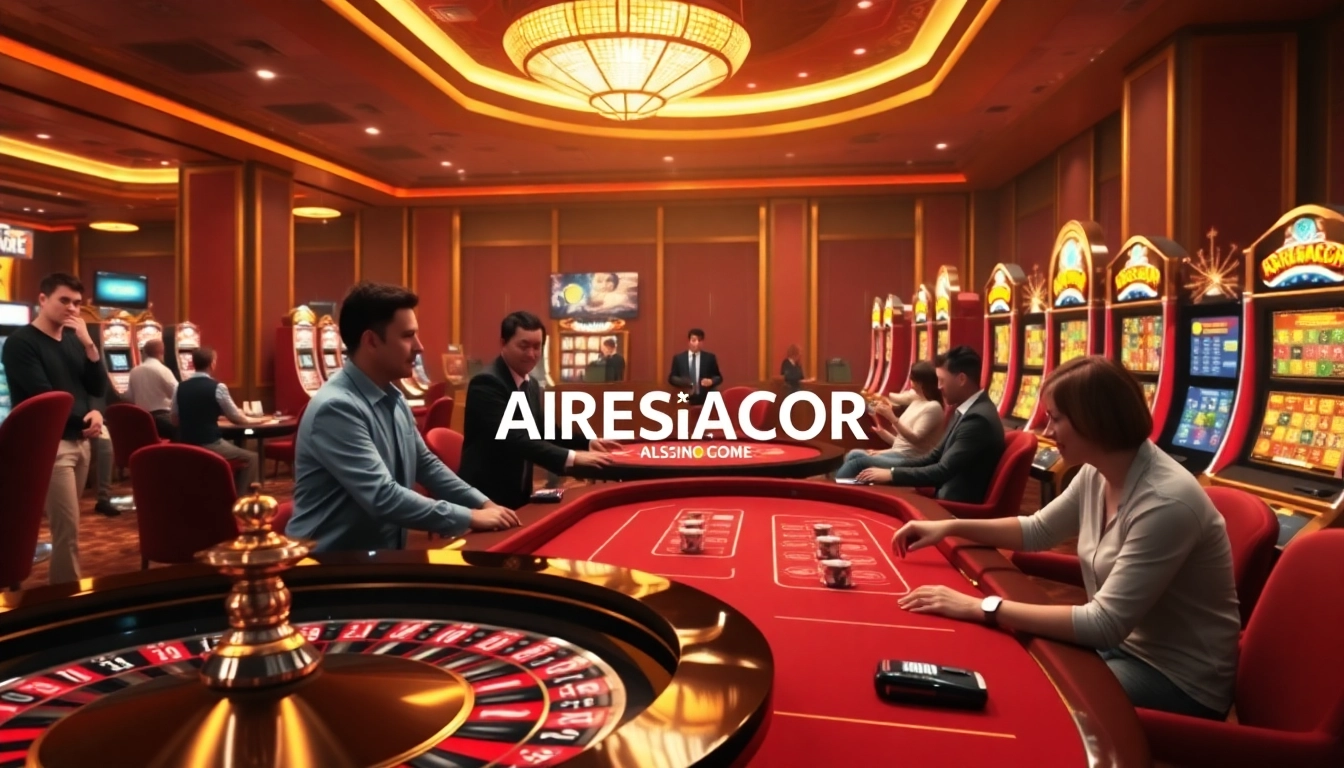 Experience the thrill of online gambling with ARESGACOR, featuring exciting games and vibrant casino visuals.
