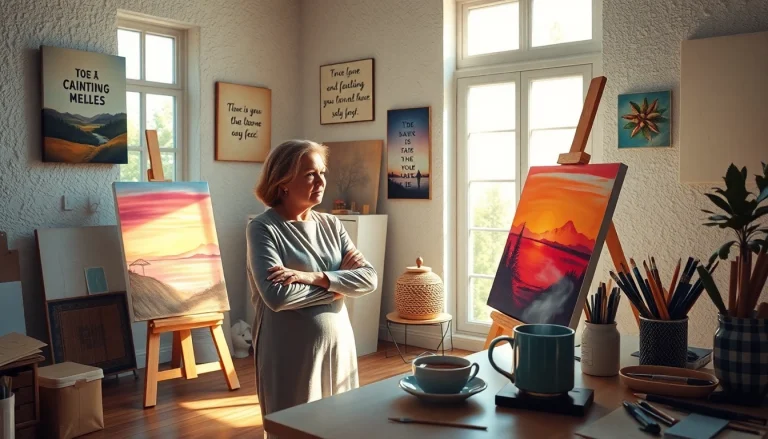 Generate creative prompts using our image to prompt tool in a serene art studio.