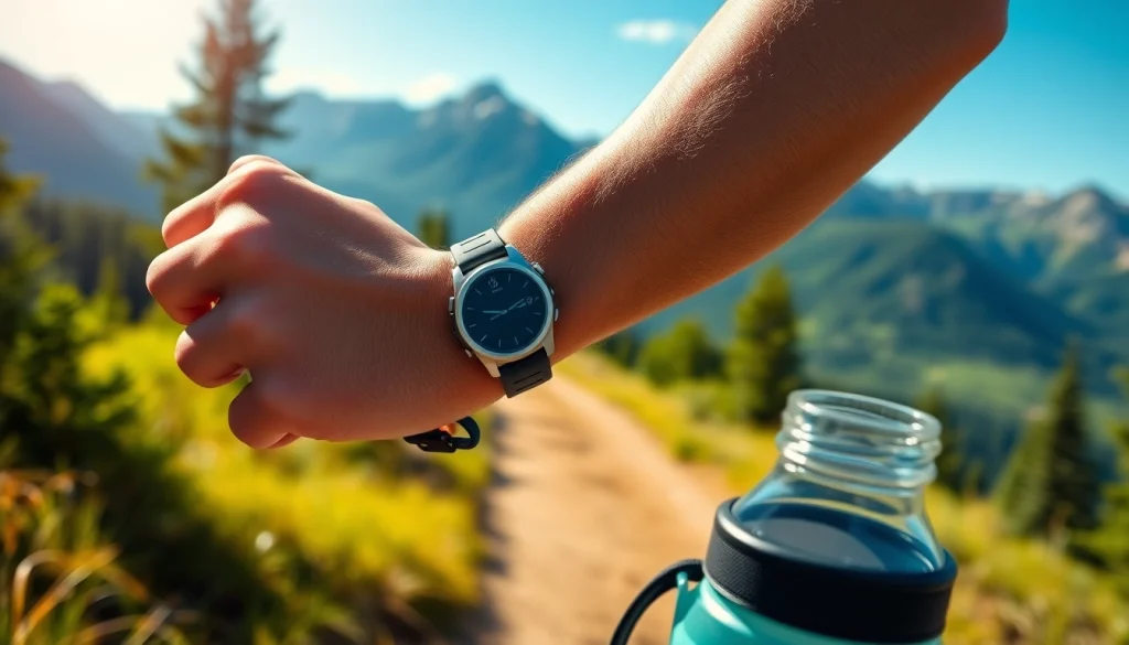 Track your performance with the Explorer GPS Smart Watch on an active outdoor adventure.