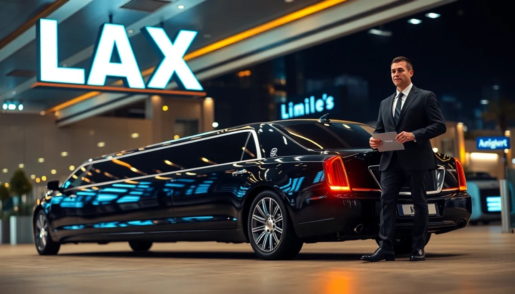 Los Angeles Limo service with premium stretch limousine at LAX terminal.