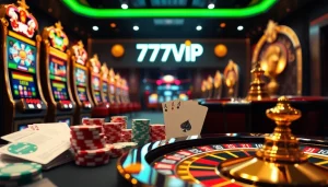 Experience the thrill of 777VIP with immersive casino visuals highlighting gaming excitement.