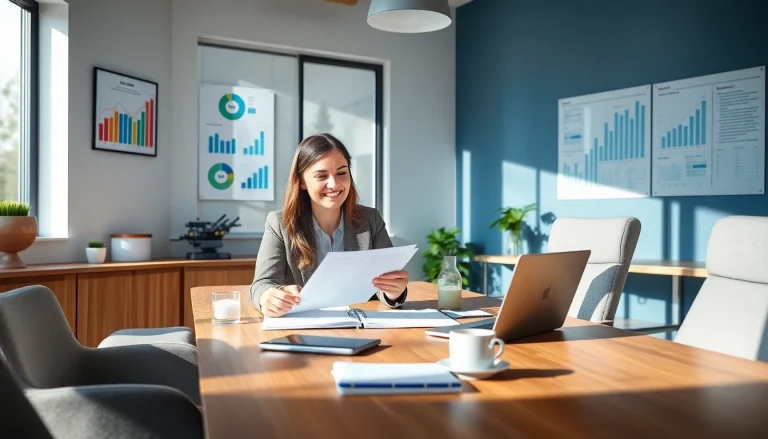 Wsparcie lokalnej księgowości Plus autorstwa Marzeny Owczarzak w nowoczesnym biurze.