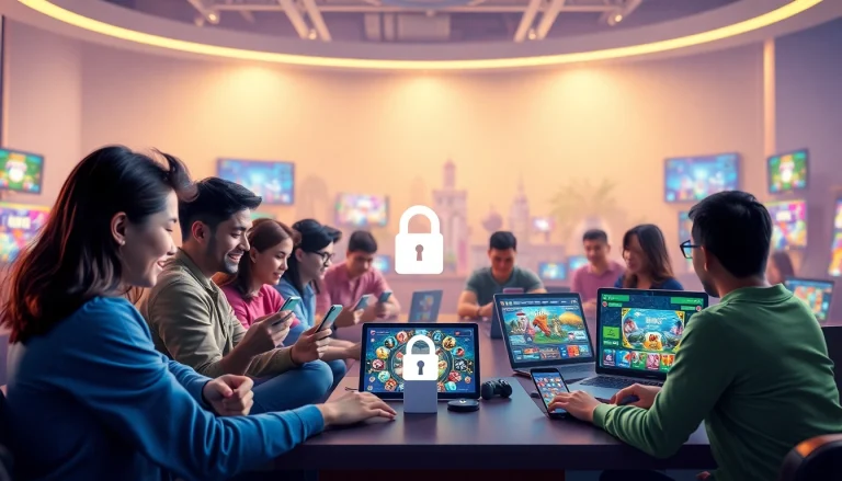 MM88 online gaming platform showcasing diverse players engaging safely on multiple devices.