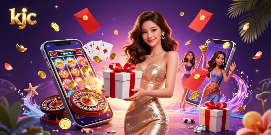 Engage with exciting games at KJC, featuring stunning visuals of festive gambling fun.